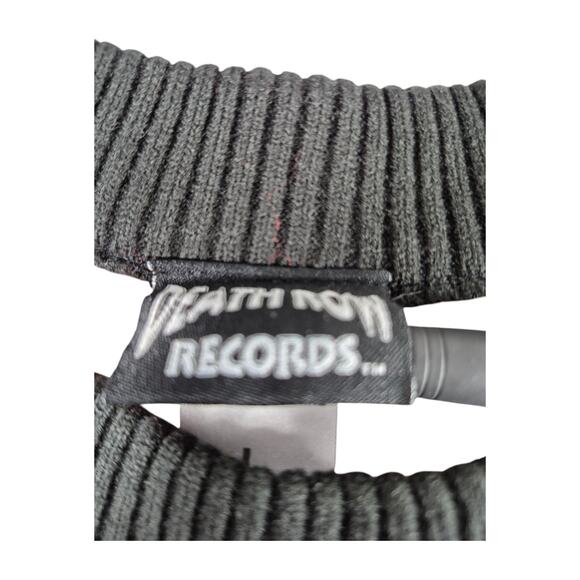 Death Row Records Black White Red Santa in Electric Chair Pull on Sweater L - Picture 4 of 5